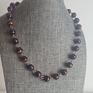 Elegant Black and Red Beaded Necklace